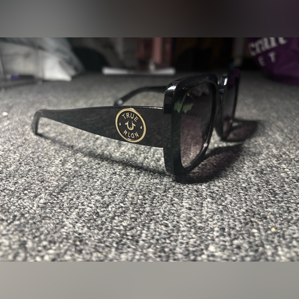 True Religion Black and Gold Sunglasses